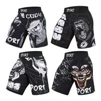 Custom Men No Gi MMA Shorts Jiu Jitsu Fighting Training Shorts For Men Sublimation Elastic waist Grappling Muay Thai  Shorts 1