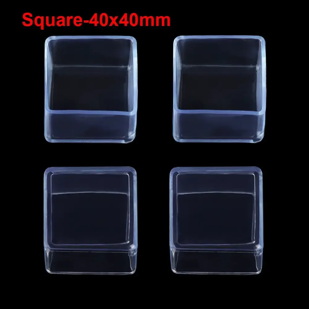 Set of 4 Rubber Chair Leg Protectors - Floor Safeguarding Pads and Dust Covers