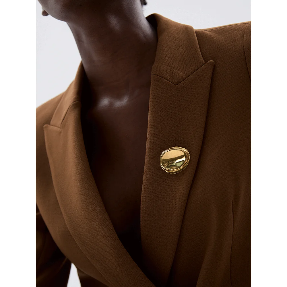 Yhpup Jewelry Round Minimalist Brooches for Unisex Waterproof