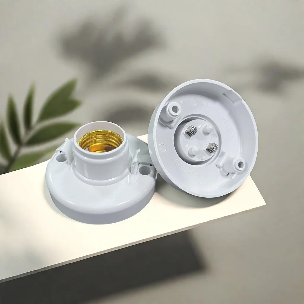 E27 Screw Cap Socket White Ceiling Light Lamp Bulb Fixing Base Stand Light Bulb Holder Lamp Socket 1-6PCS For Ceiling Fan lamp bulb holder,lamp holder,lamp base,lamp socket adapter