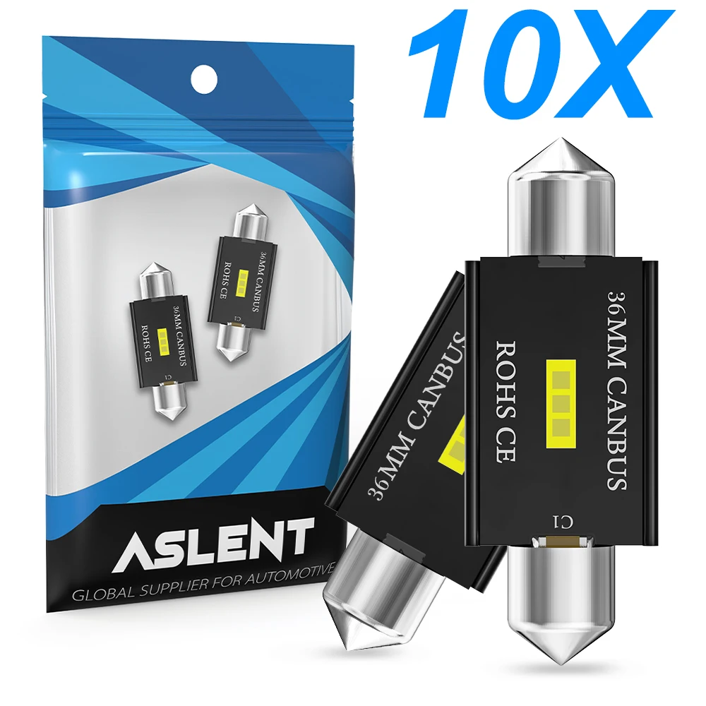 

10x New Festoon CSP LED Bulb 31mm 36mm 39mm 41mm C5W C10W Super Bright Car Dome Light Canbus No Error Auto Interior Reading Lamp