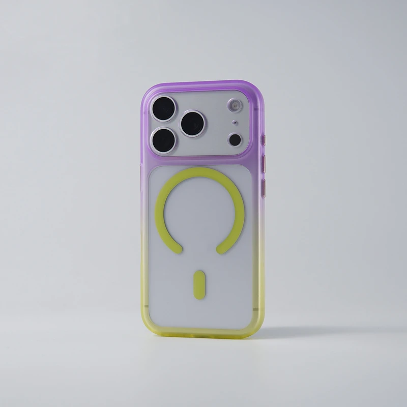 Magnetic Gradient Clear Hard Case with Wireless Charging