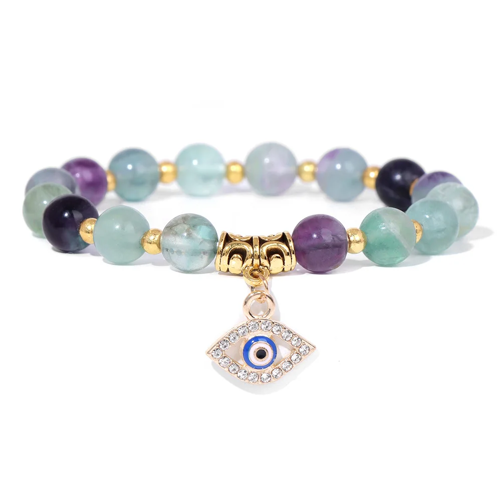 Blaue Sodalith Stein Perlen Armband Mode türkischen bösen Blick Charme Armreif Armband Glück Heilung Vermittlung Freundschaft Schmuck – Detail 9