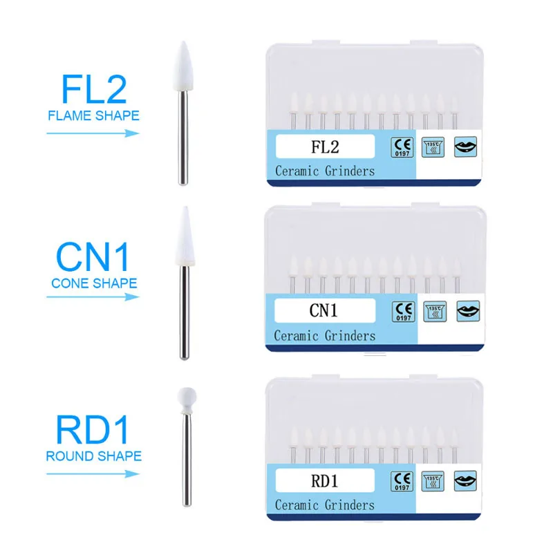 Kit De 12 Fraises De Polissage Dentaire AZDENT – Pour Composite, Diamètre 2.35mm