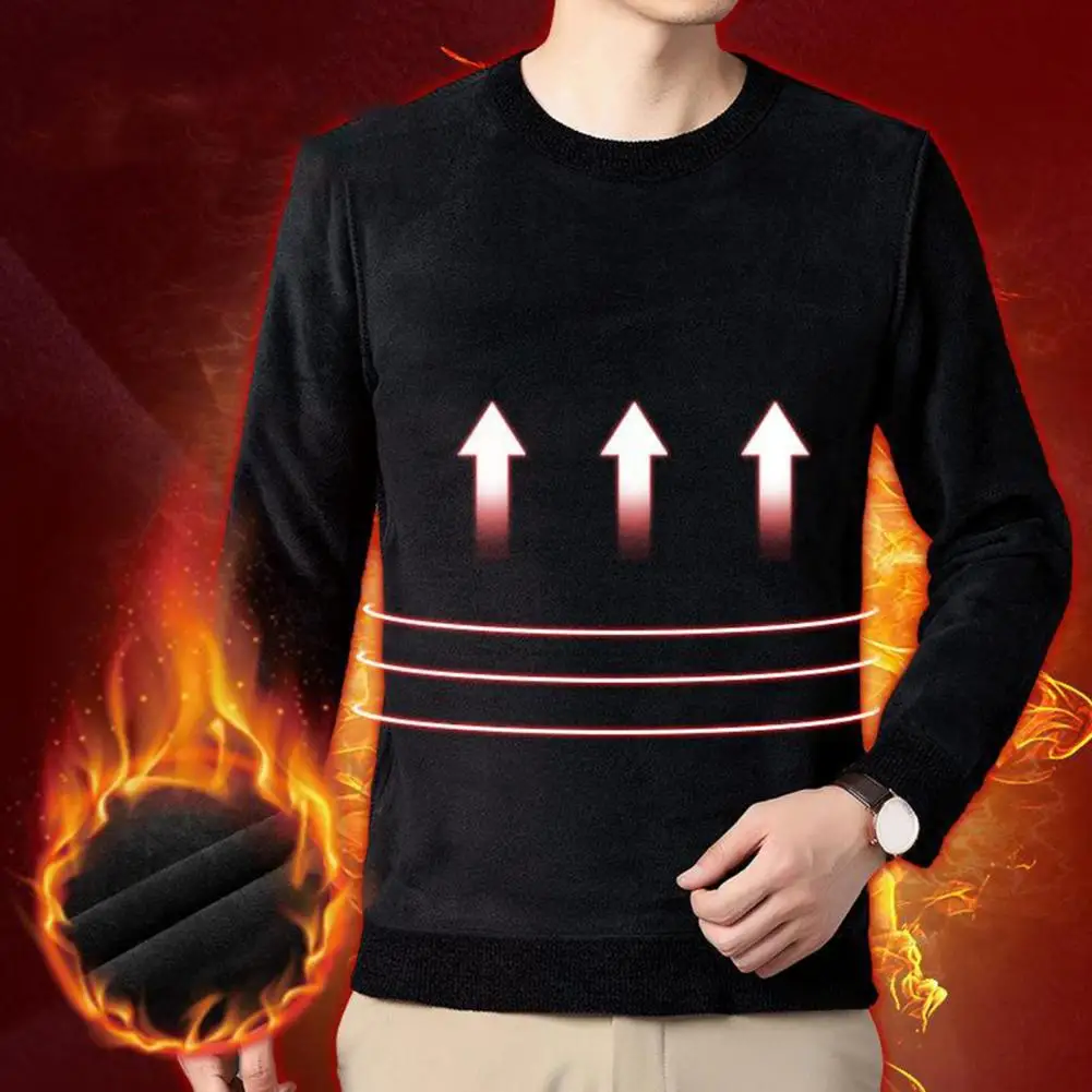 

Men Thermal Underwear Tops Fleece Thickened T-Shirt Slim Bottom Warm Clothes Autumn Winter Thermo Pullover Long Sleeve Base Tee