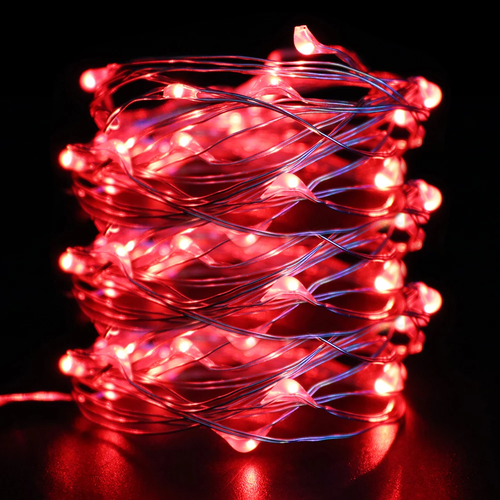 thumbnail image 1 of Cadena de luces LED de alambre de cobre con enchufe europeo e interruptor, 10/20/30/50 m, 12 V, para decoración de árbol de Navidad, bodas y fiestas, 1 of 5