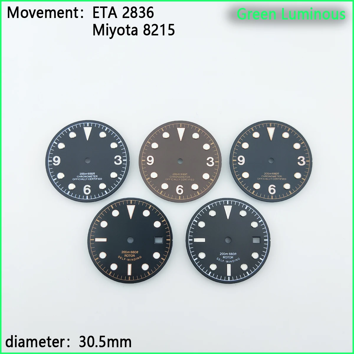 Watch parts Dial 30.5mm sterile luminous dial 2010 applicable to ETA