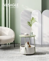 VASAGLE-Petite table basse ronde avec panier, table de salon en tissu 3