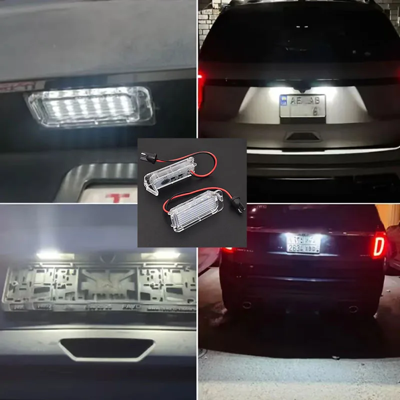 Фонарь для номерного знака, цвет белый, для Ford S-Max C-Max Fiesta EcoSport Edge Escape, Jaguar XF(X250) XJ(X351), 2 шт.