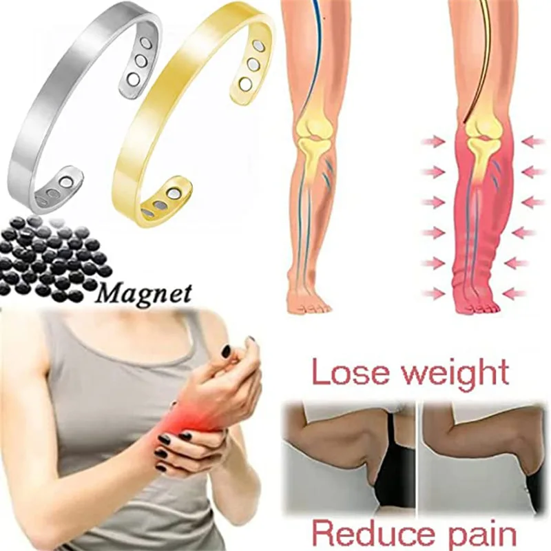 Magnetic Bracelet Magnetic Adjustable Cuff Bracelet Healing Bio Therapy Arthritis Pain Relief Bangle Unisex Fashion Accessories Bracelets Jewelry