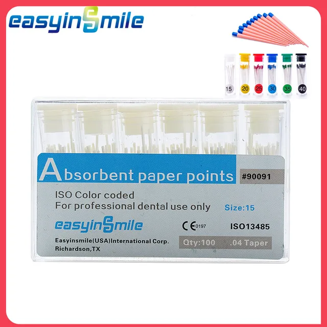 1Box Dental Absorbent Paper Points Sterile Mixed Sizes 15-40# For Dentistry dental PP/GP Material dentel Endodoncia 02 04 06