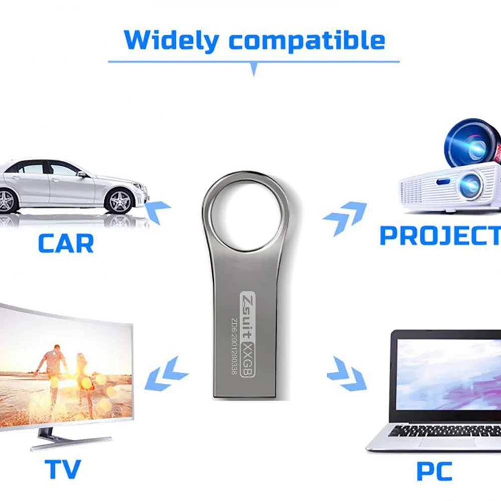 Zsuit 커스텀 로고 메탈 펜드라이브, USB 플래시 드라이브, 스토리지 스틱 선물, 메모리 키, 방수 U 디스크, 128GB, 4GB, 8GB, 16GB, 로트당 10 개