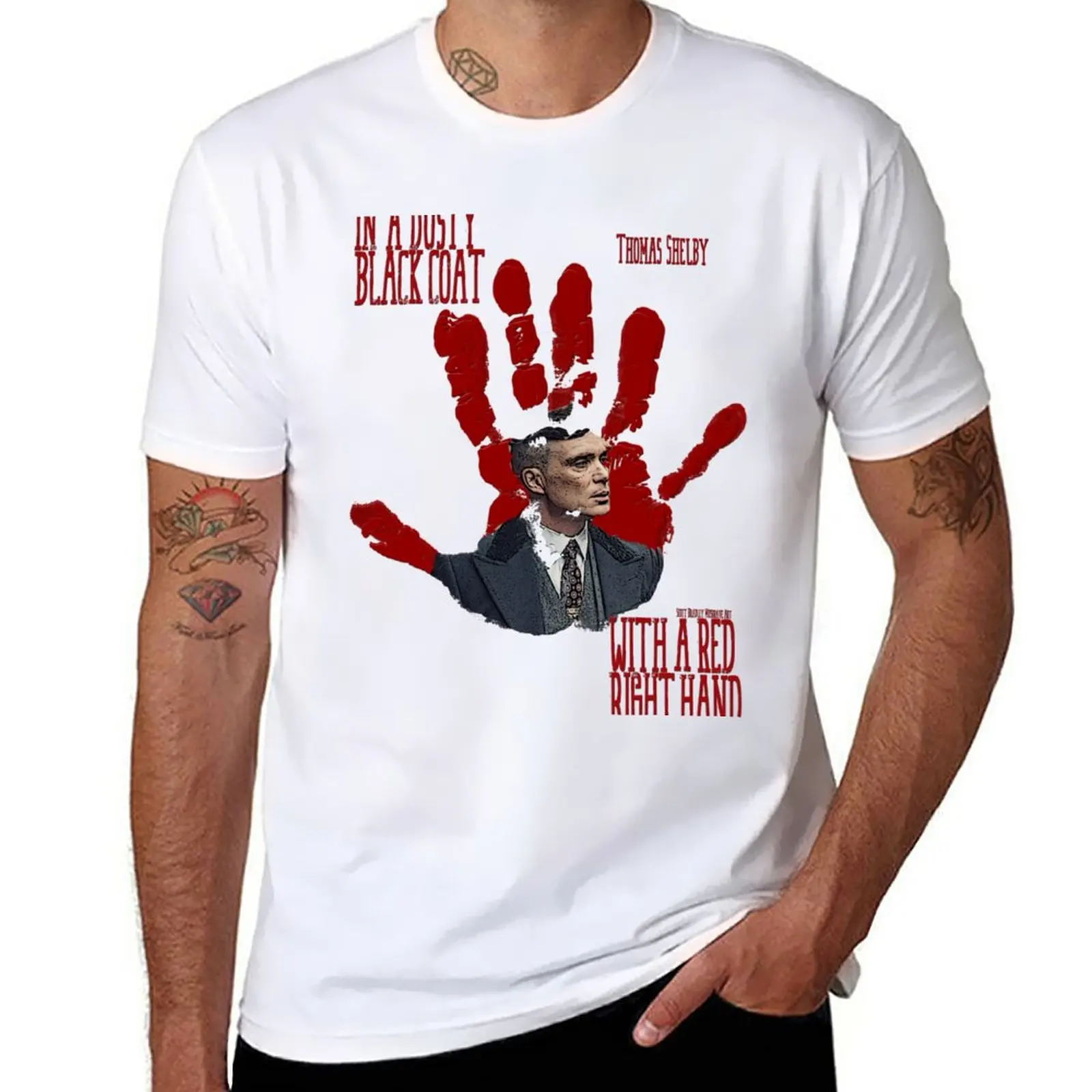

PEAKY- RED RIGHT HAND T-Shirt kawaii clothes customizeds vintage mens t shirt