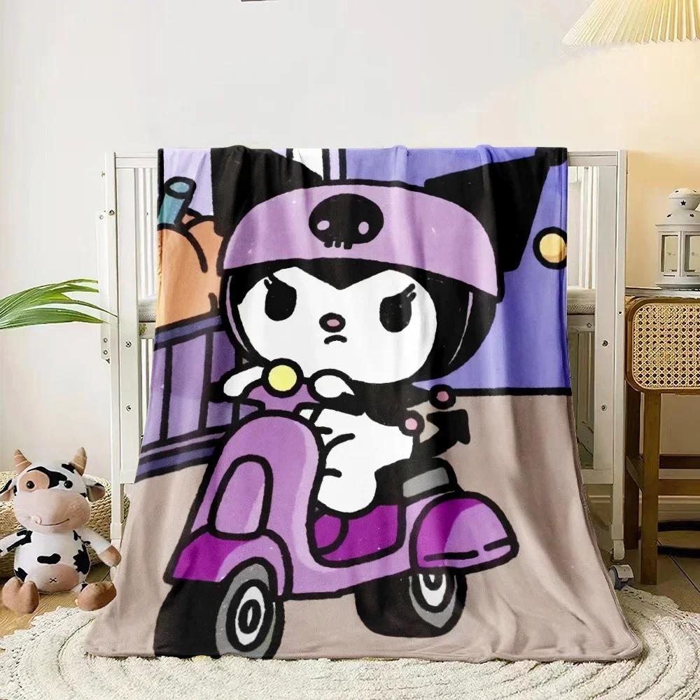 Kuromi HD Print Blanket.Cute, Soft and Comfortable,Nap,travel,work,living Room,bedroom,Chair,sofa,Picnics,Blankets,Gift. 3