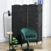 HOMCOM 4 Panel Room Divider Freestanding Folding Privacy Screen Black 2