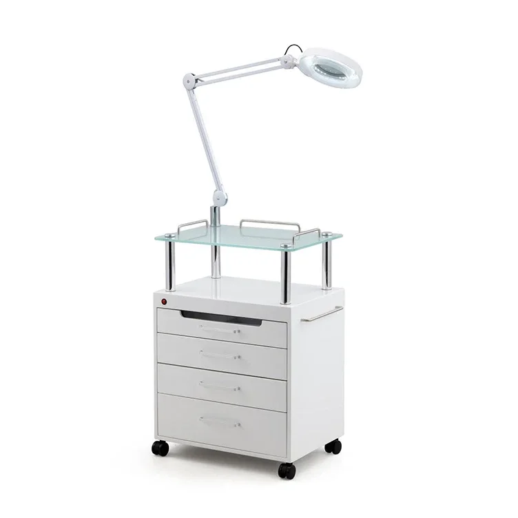 

Cart Beauty Trolley Medical Cart For Beauty Bed With LED Cold Light Ozone Disinfection Cabinet Tattoo Lamp