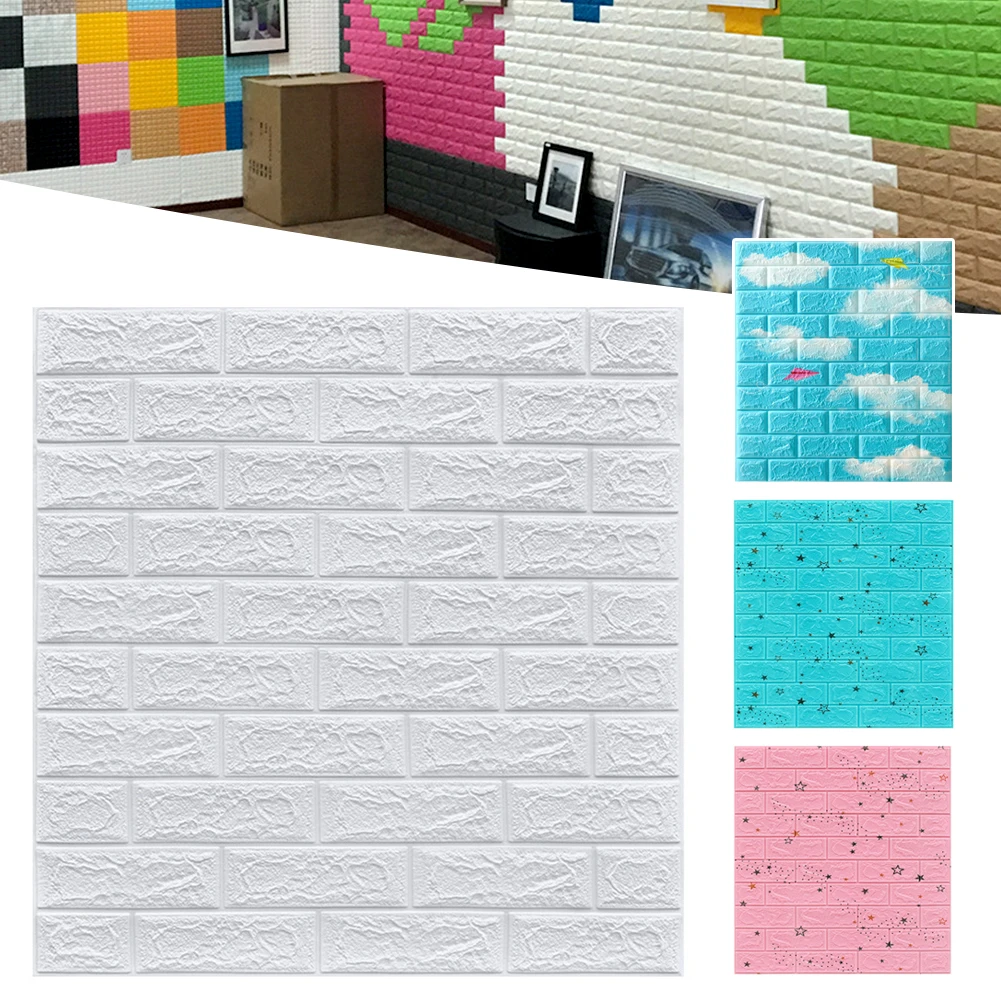 Selfadhesive Wall Panel Stone Effect Brick Pattern 3d Foam Waterproof