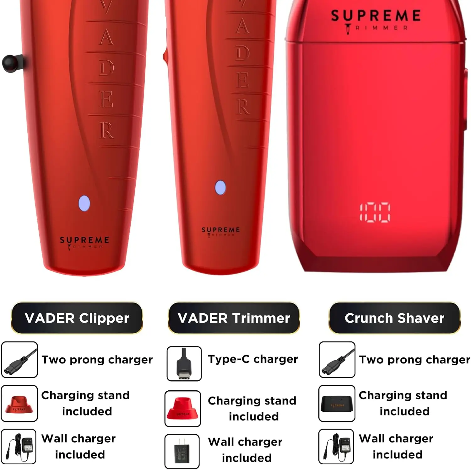 Trimmer 3-in-1 Barber Kit | Clipper, Trimmer & Crunch Foil Shaver | Men's Professional Beard Trimmer, Brushl 4