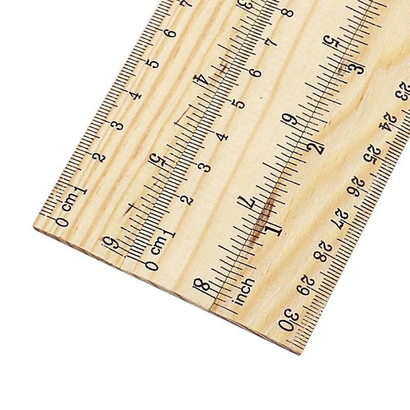 10pcs Wood Ruler 2 Scale Office Rulers Wooden Measuring Ruler 6-inch/8-inch /12-inch