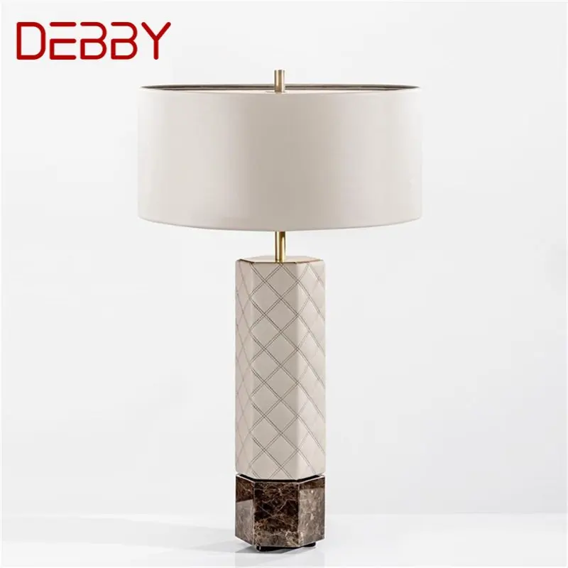 

DEBBY Postmodern Table Lamp Fashion LED Desk Light Leather Simple for Home Bedroom Living Room Decor