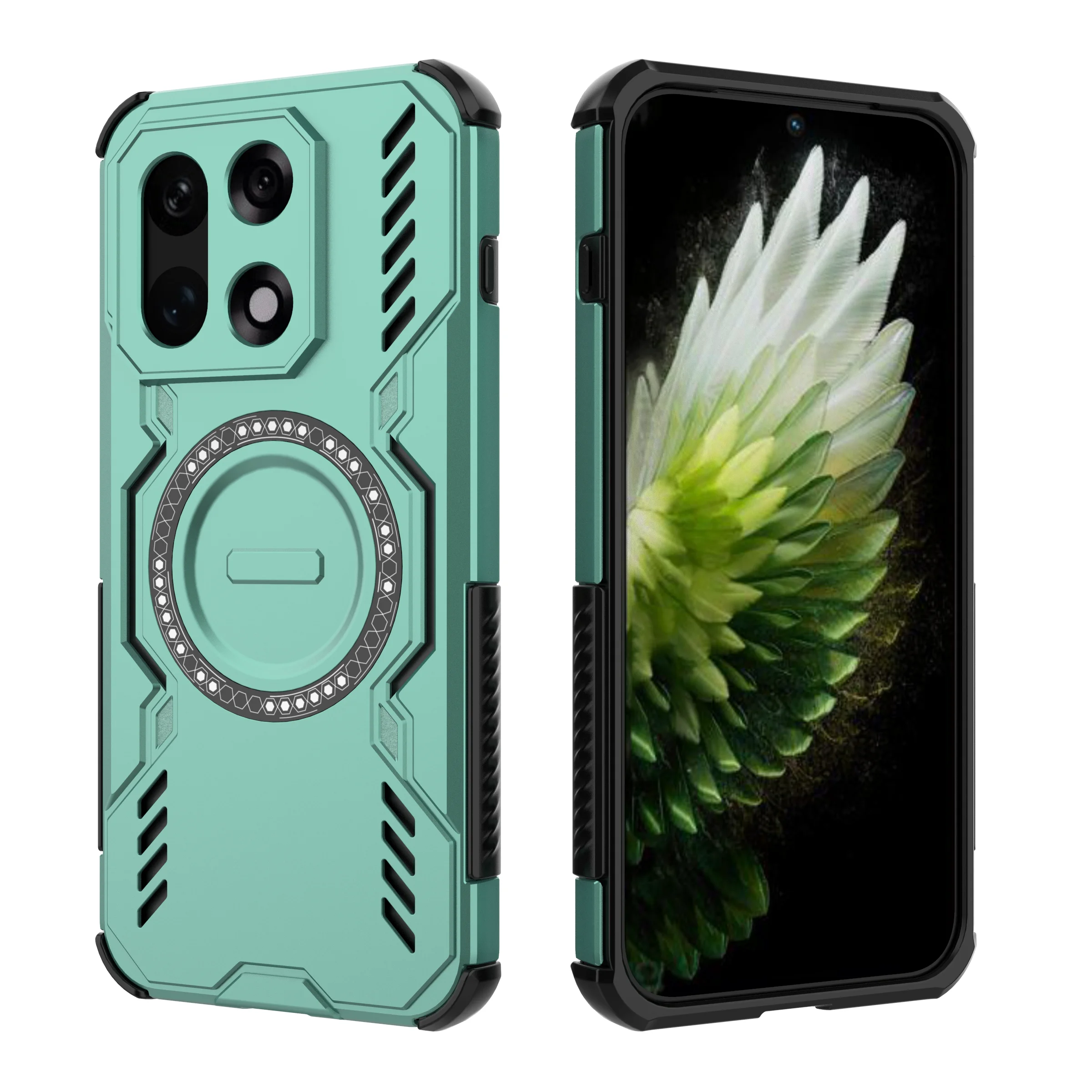 Enhanced Magnetic Wireless Charging Shockproof Case - Armor Anti-Fall Hard Back Cover & Bumper Shell