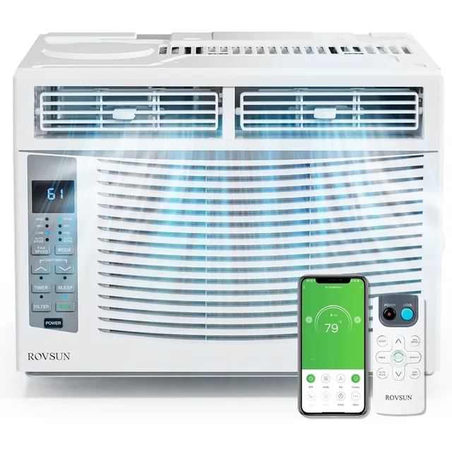 6000 BTU window air conditioner with WiFi, remote control&application control&timer function&easy installation kit 1