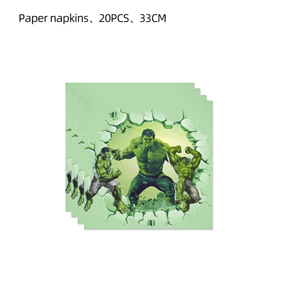 Description Picture 4 of itemSuper Hero Hulk Kids Boys Birthday Party Disposable Tableware Cup Plate Cake Flag Tablecloth Balloon Banner Backdrop Decoration