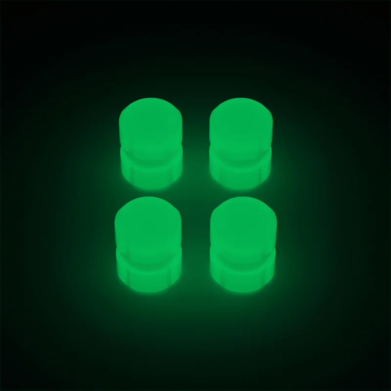 4 Tappi Valvola Pneumatici Luminosi – Si Illuminano Al Buio, Blu, Universali, Copripolvere