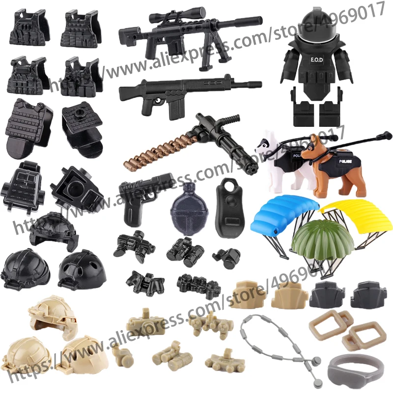 Modern Military Weapon Accessories Packs For Building Blocks Bricks Figures Toys 