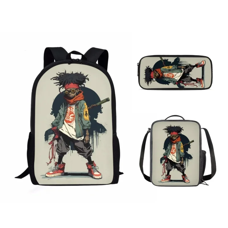 

2023 New Fashion Punk Black Man Printing Kindergarten Schoolbag Toddler Backpack School Bags for Kids Boys Satchel Mochi