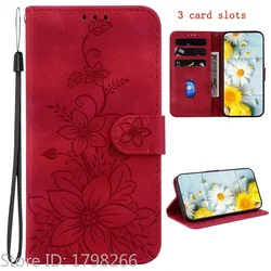 Floral Flip Cover Wallet Bag with Magnetic Closure - Lily Design in Leather for Honor 600e (BHH - R)