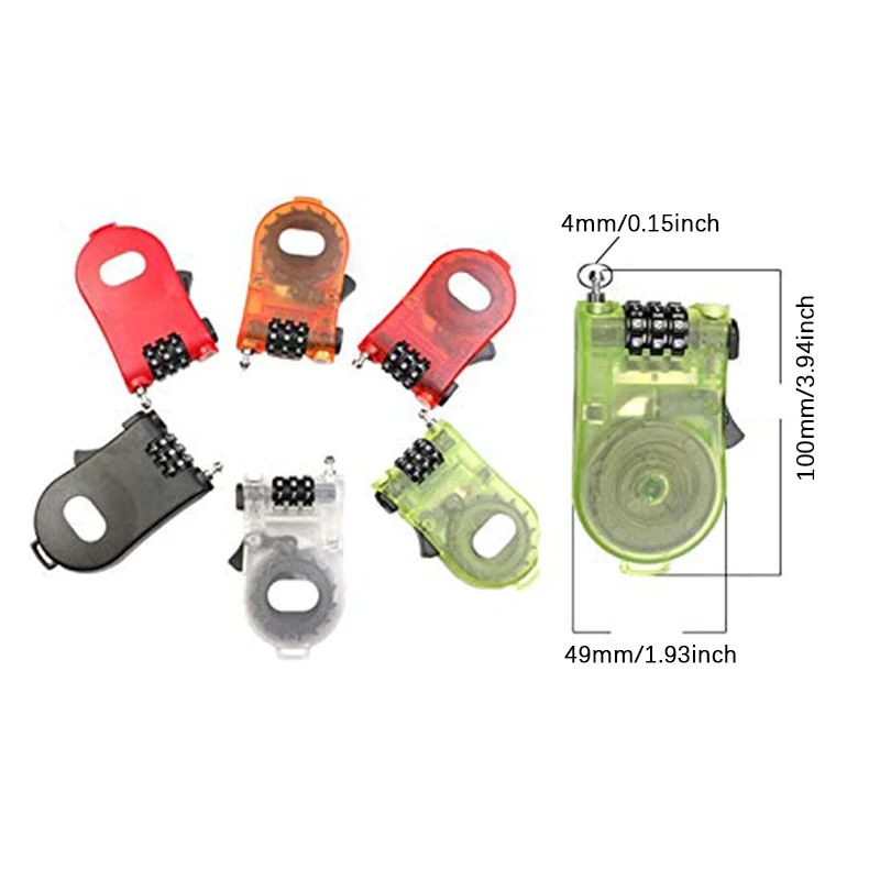 Door Lock Mini Padlock Locker Lock Suitcase Backpack Cabinet Password Lock Luggage Storage Box Padlock Cabinet Retractable Wire Rope Lock