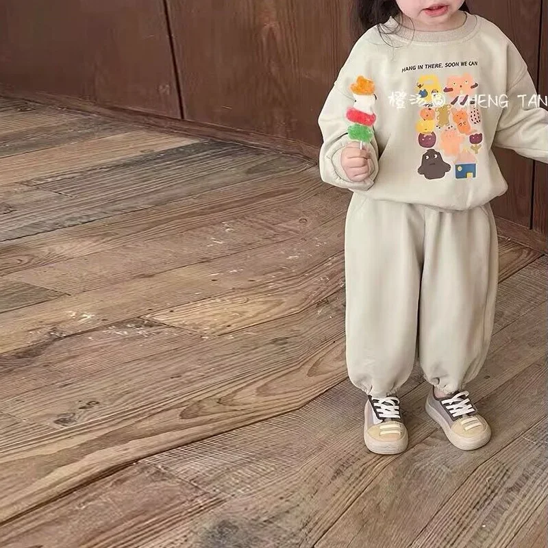 Children Clothing Suits Kindergarten Autumn Spring Sets Baby Boys Girls Sports Print Sweatshirts + Sweatpants 2Pcs Outfits