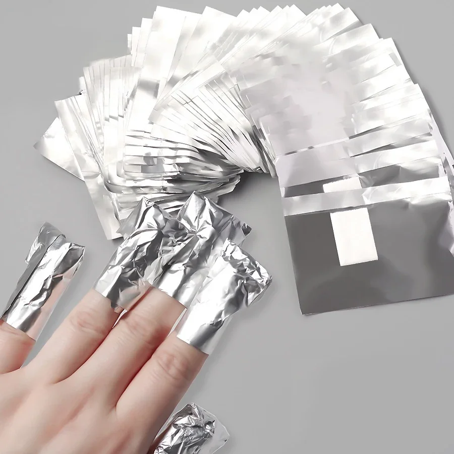 Aluminium Foil Nail Art Soak Off Polish Nail Removal Wraps Towel Gel Remover Manicure Tool 100Pcs