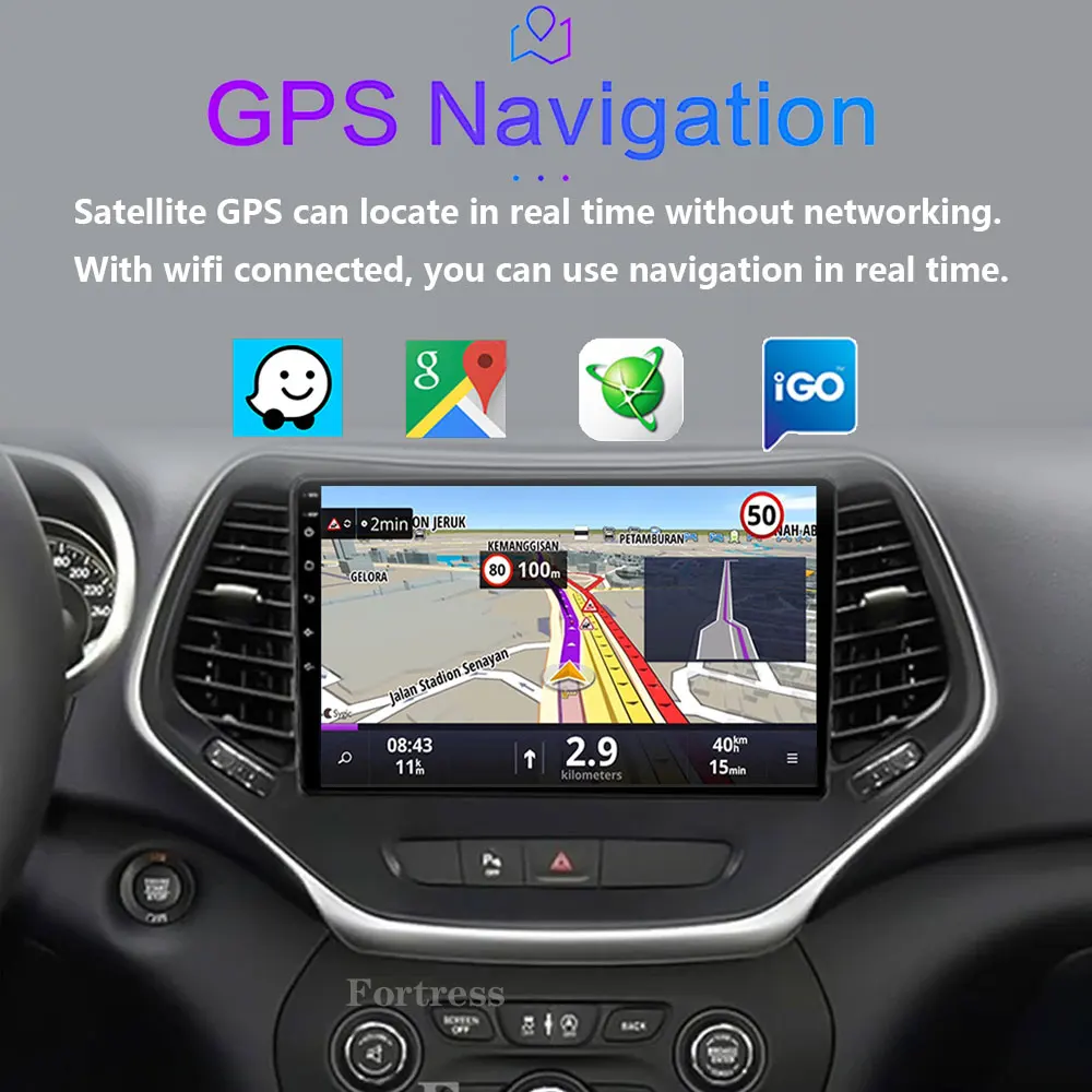 Para Jeep Cherokee 5 KL 2014-2018 Radio de coche navegación Multimedia 4G estéreo inalámbrico Bluetooth Android Auto pantalla táctil Carplay 4