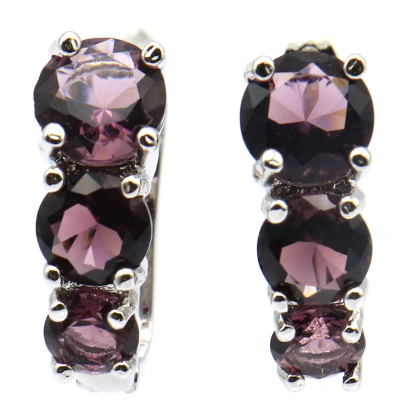 4g Customized 925 SOLID STERLING SILVER Earrings Fantastic London Blue Purple Rhodolite Violet Tanzanite Tsavorite Garnet CZ Wom