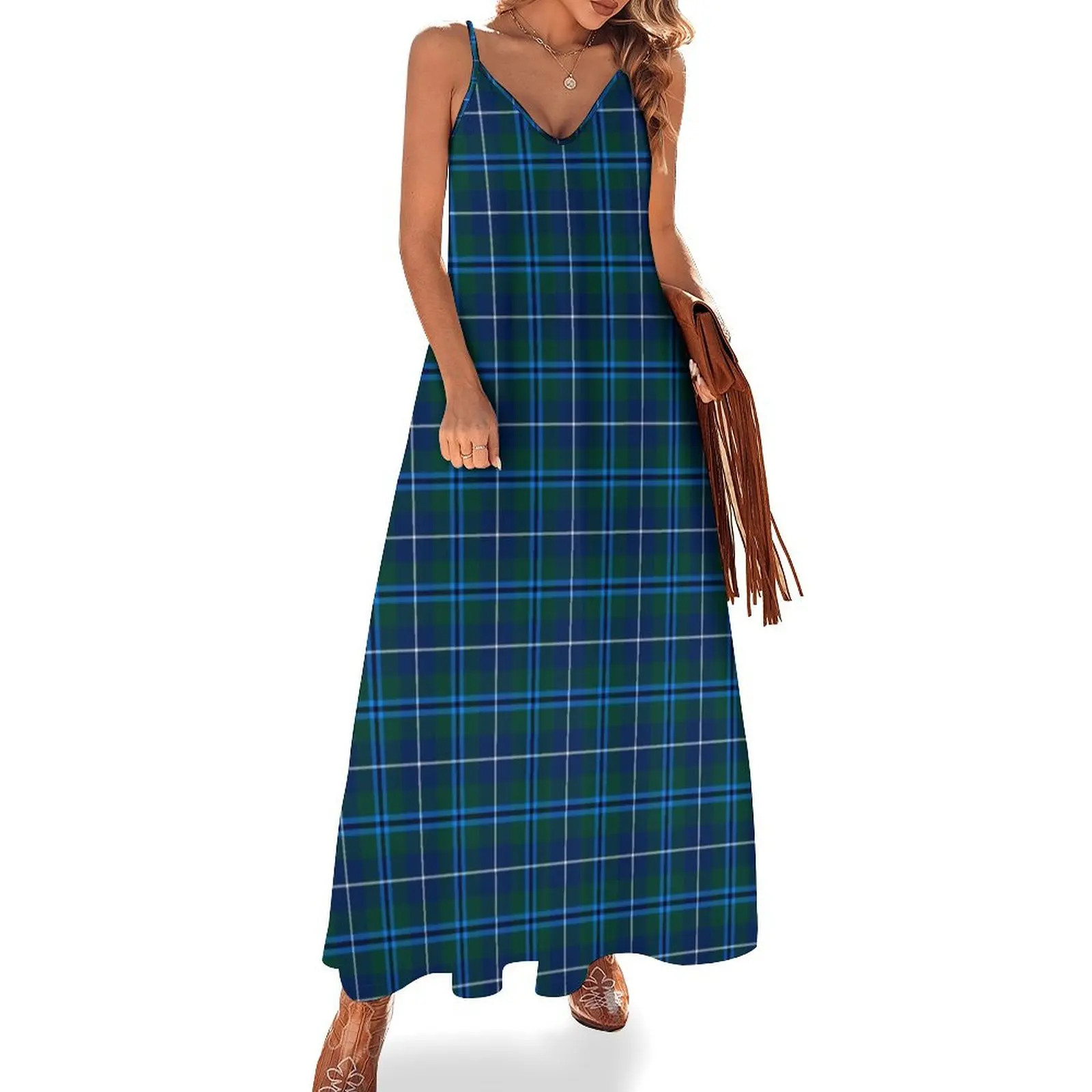 Clan Douglas Tartan Sleeveless Dress women's clothing summer 2024 novelties Long veiled dresses