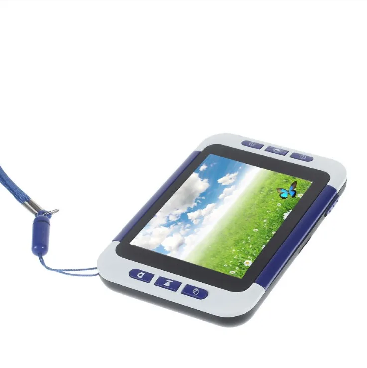 

3.5 inch low vision electronic digital magnifier reading aid blue white 32X LCD