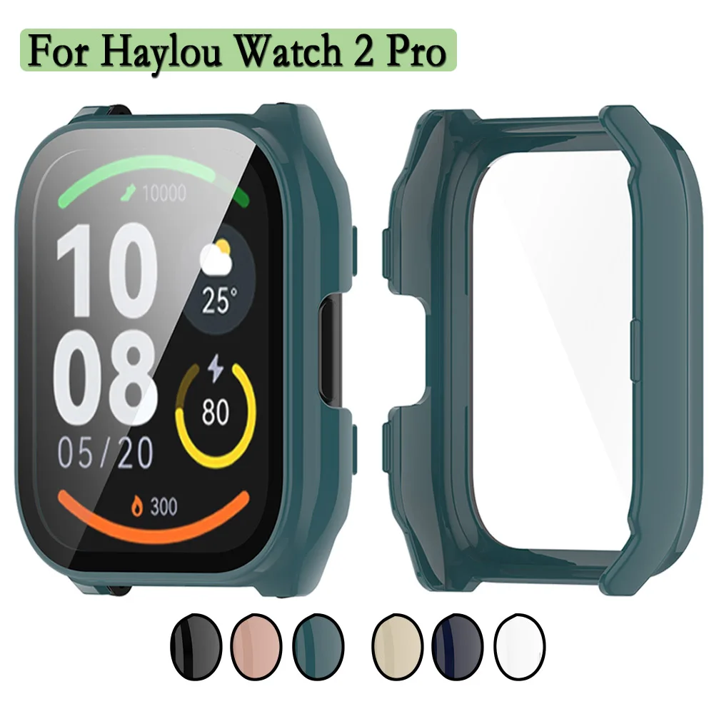 For Haylou Watch 2 Pro (LS02 Pro) 2-in-1 Protective Case With Screen Tempered Glass Protector Watch Protection Cover With Film