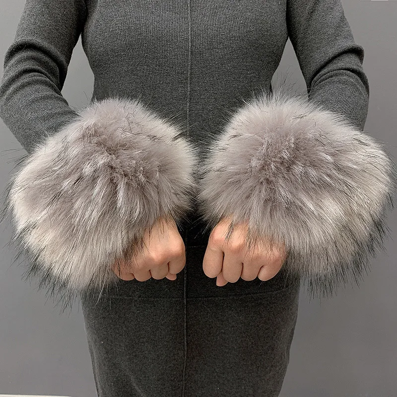 Tanio Faux Fur fałszywe rękawy jesień płaszcz zimowy sztuczne futro sklep