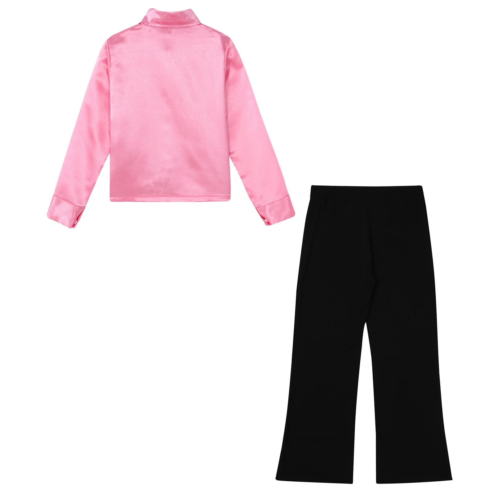 Kinder-Jungen-Jazz-Tanz-Bühnenoutfits, Hip-Hop-Kostüm, langärmliges, glitzerndes Paillettenhemd mit Knöpfen und Hose – Detail 13