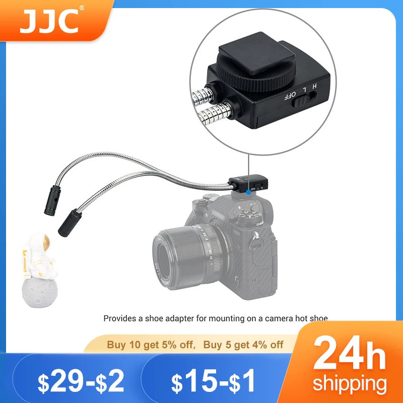 JJC Luz LED de brazo Macro para cámara DSLR, lámparas Speedlight para Canon 5D Mark II Mark III Mark II 850D 800D 750D 700D|Kit de iluminación fotográfica| -