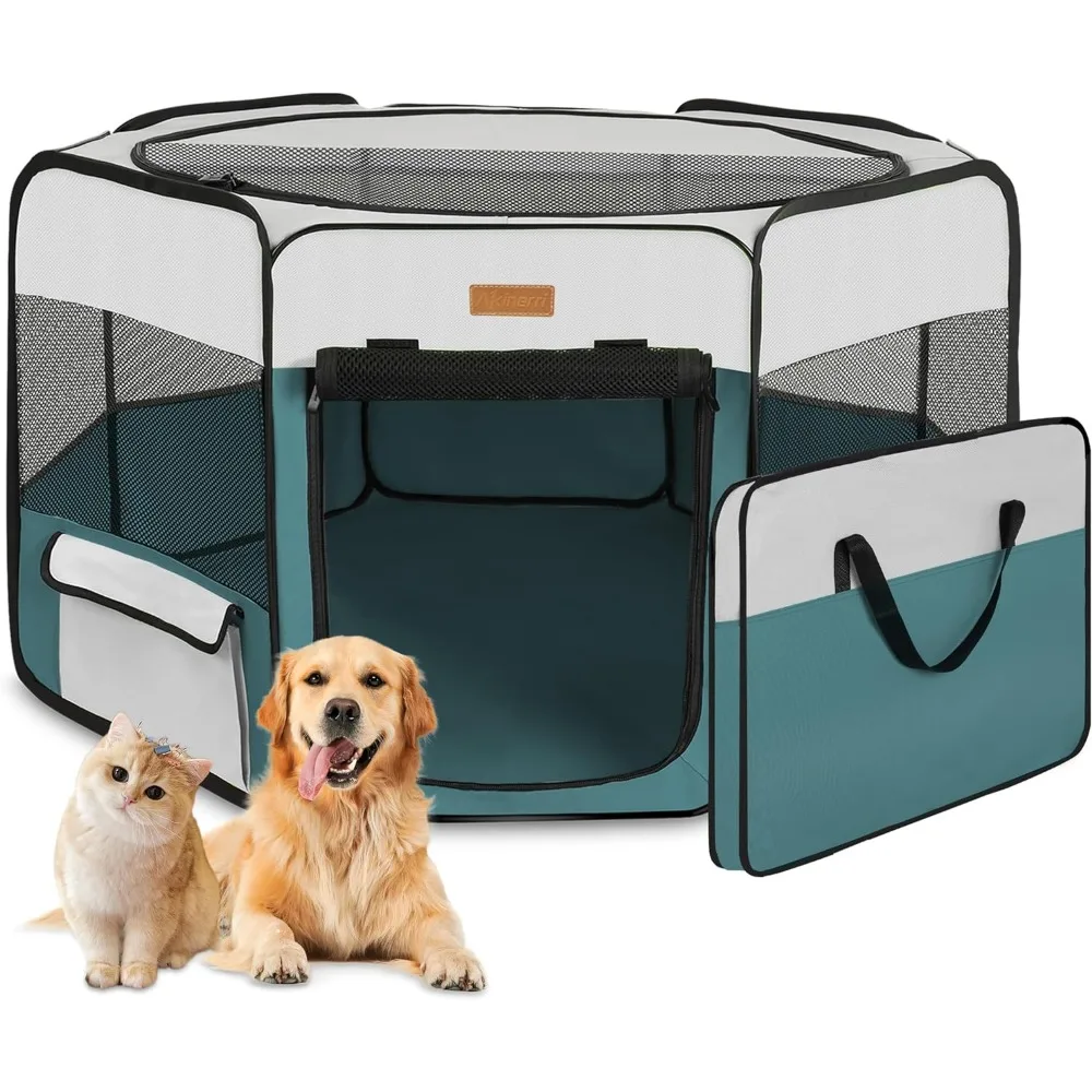 

Portable Pet Play Pen for Cat, Puppies, Rabbits, Chickens, Foldable Large-Capacity Pet Tent for Indoor/Outdoor Travel Camping