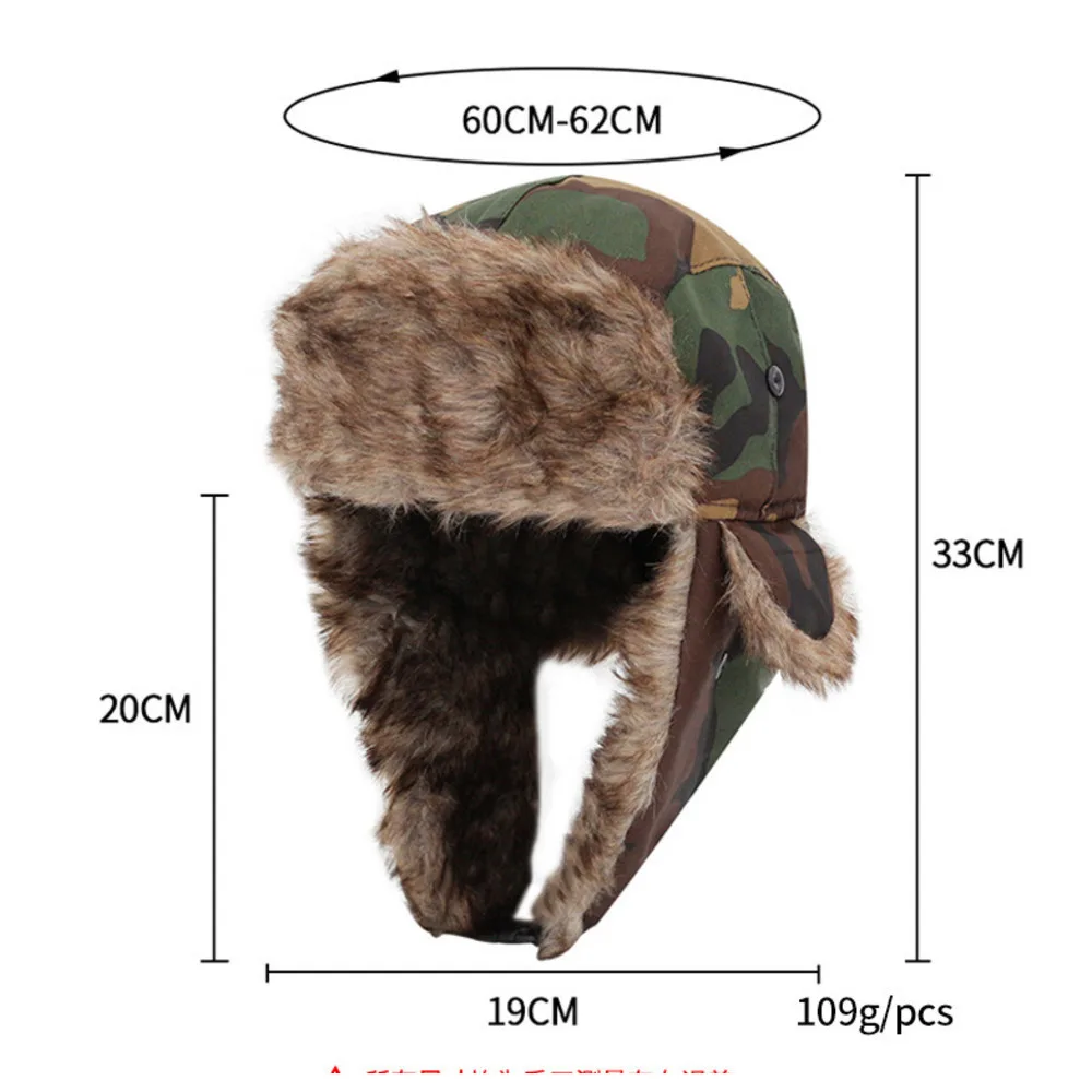 Novo chapéu de proteção para orelhas frias, camuflagem grossa de outono e inverno, chapéu de esqui quente e à prova de vento para homens_voghion.com