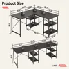 L Shaped Desk with Shelves 86 Inch Reversible for Home Office Gaming Writing Workstation with 3 Cable Holes.Corner Computer Desk 3