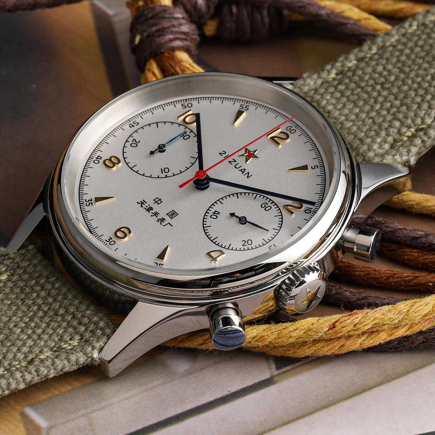 

1963 Quartz Chinese Air force Chronograph military watch 40mm Pilot JAPAN MIYOTA 6S21 Movement Self Wind Sapphire Men Watch