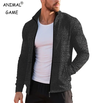 Animal Game Outdoor Men's Sweatshirts Long Sleeve Zipper Jacket Solid Warm Sweatcoats Sport Streetwear Lightweight Work Coats