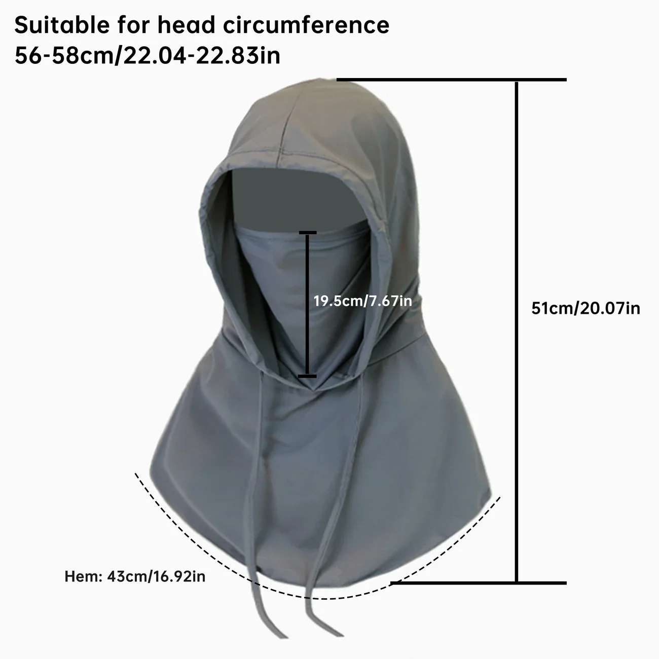 Passamontagna classico rinfrescante con protezione UV, traspirante, effetto ghiaccio e setoso, maschera integrale per ciclismo, viaggi, sport all'aria aperta, UPF50+ Bal_voghion.com