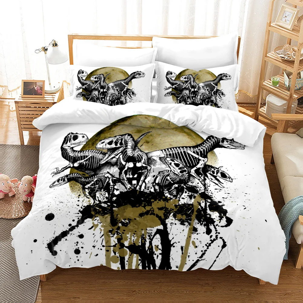 Jurássico dinossauro jogo de cama 3d impressão tyrannosaurus rex decoração  para casa menino menina rei tamanho da cama conjunto colcha capa fronhas -  AliExpress