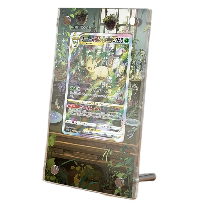 

Pokemon Animation Characters Leafeon Vstar Extended Painting Acrylic Card Bricks Anime Classics Game Collection Display Stand